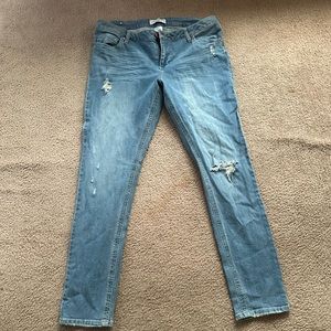 Canyon River size 14 jeans with rips.
